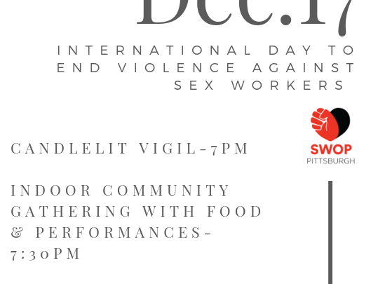 Event: December 17: International Day to End Violence Against Sex Workers, SWOP Pittsburgh