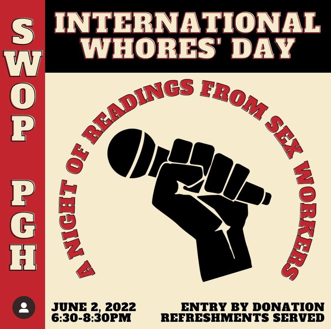 Event: June 2 – International Whore’s Day, SWOP Pittsburgh