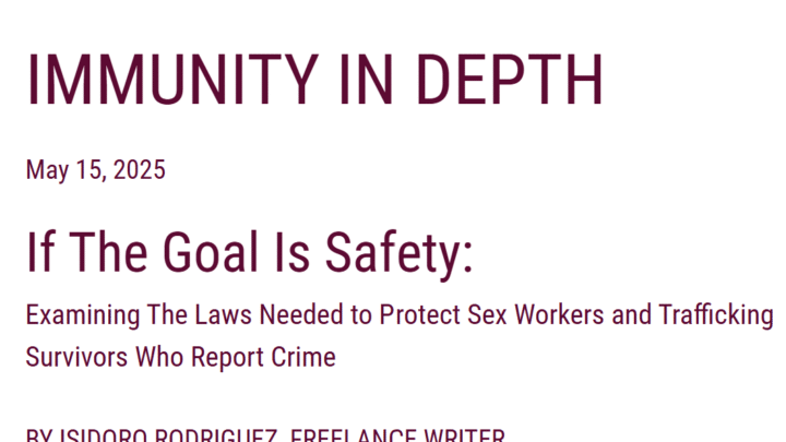 “Immunity In Depth,” Decriminalize Sex Work
