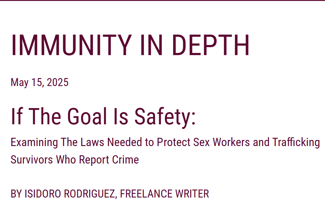 “Immunity In Depth,” Decriminalize Sex Work